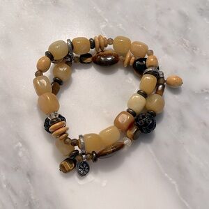 Silpada 925 Sterling Silver Yellow Serpentine Stretch Bracelet